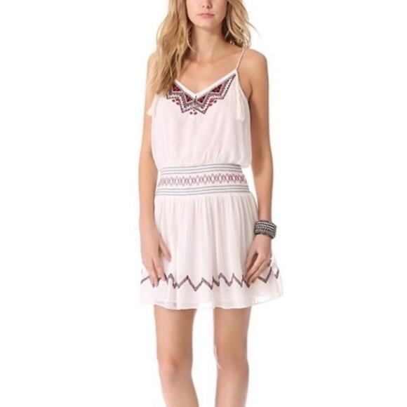 Free People Dresses & Skirts - Free People Penny Georgette Love Bird Boho Mini Dress Size Small Spaghetti Strap